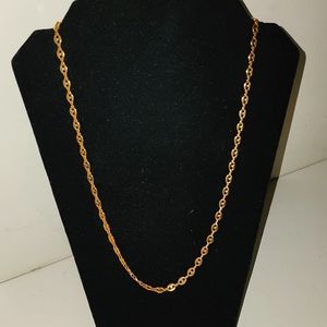 Mens Womens Vintage Gold Tone Coffee Bean, Gold Link Chain 22"